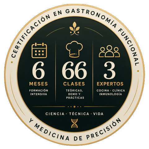 Sello de la Certificación en Gastronomía Funcional y Medicina de Precisión